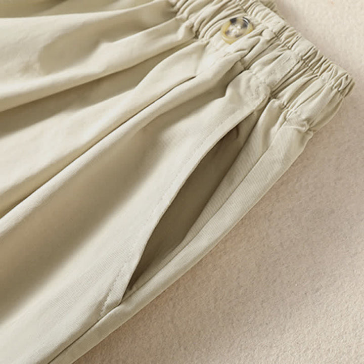 Buddha Stones Lässige, minimalistische Damen-Shorts mit Tasche für den Sommer - image 2