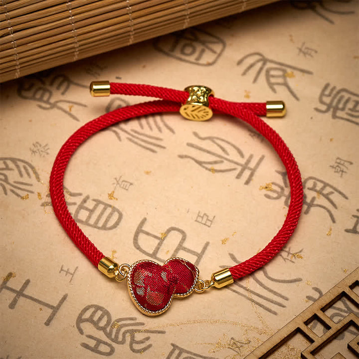 Buddha Stones Rotes Armband aus Brokatkürbis mit Schnurliedmotiv zum Schutz - image 4