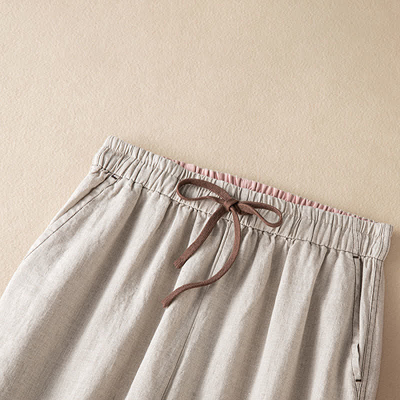 Buddha Stones Lässige, minimalistische Haremshose mit Kordelzug und Tasche für Damen – ideal für den Sommer. - image 2