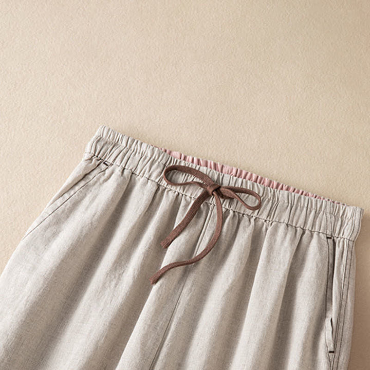 Buddha Stones Lässige, minimalistische Haremshose mit Kordelzug und Tasche für Damen – ideal für den Sommer. - image 2