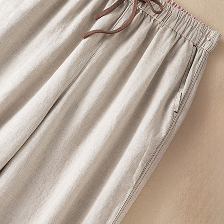Buddha Stones Lässige, minimalistische Haremshose mit Kordelzug und Tasche für Damen – ideal für den Sommer. - image 6