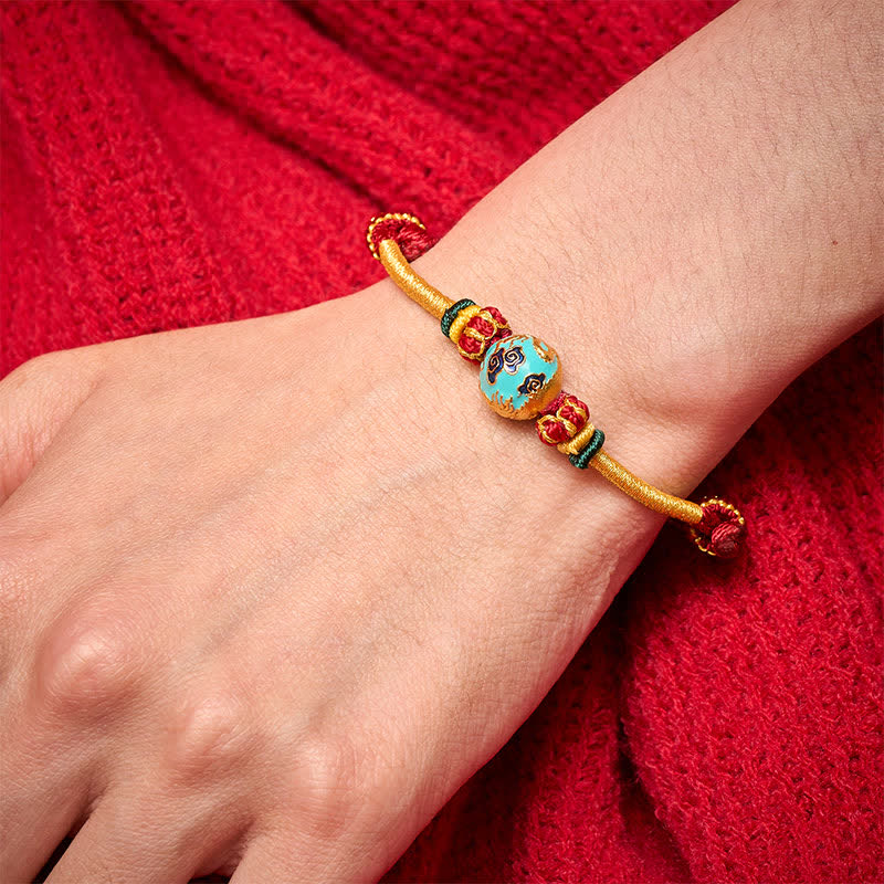 Buddha Stones Kupferdrachenperlen-Armband mit roter Schnur, starkes geflochtenes Armband - image 13