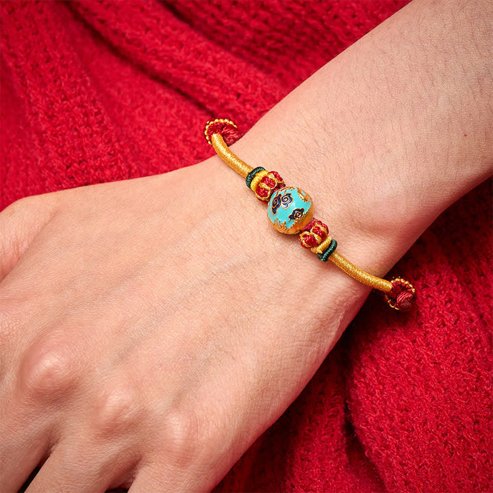 Buddha Stones Kupferdrachenperlen-Armband mit roter Schnur, starkes geflochtenes Armband - image 13