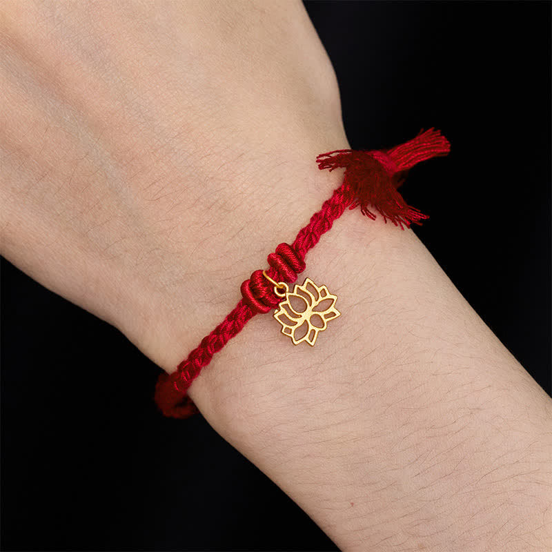 Buddha Stones Kupfer-Lotus-Armband mit roter Schnur – ein neuer Anfang - image 12