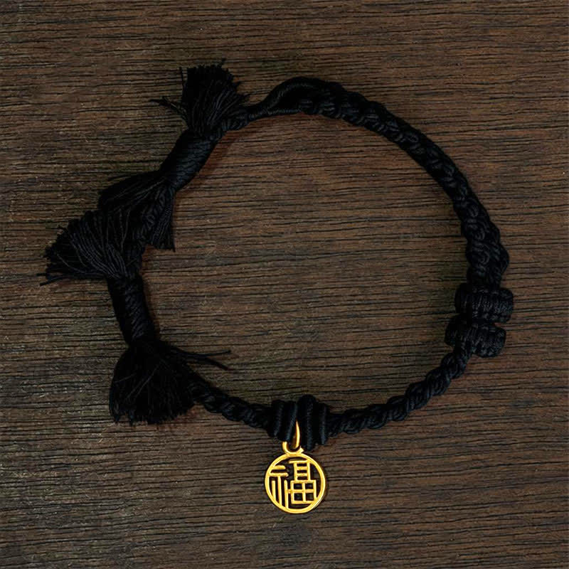 Buddha Stones Kupfer-Lotus-Armband mit roter Schnur – ein neuer Anfang - Schwarzes Armband (Handgelenkumfang: 14–17 cm) - FU CHARAKTER - image 17