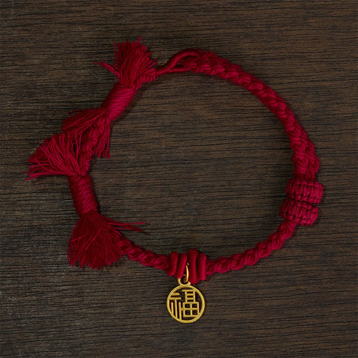 Buddha Stones Kupfer-Lotus-Armband mit roter Schnur – ein neuer Anfang - Dunkelrote Schnur (Handgelenkumfang: 14–17 cm) - FU CHARAKTER - image 6
