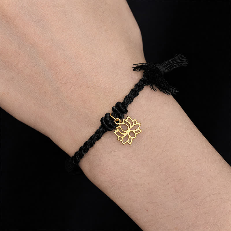 Buddha Stones Kupfer-Lotus-Armband mit roter Schnur – ein neuer Anfang - image 16