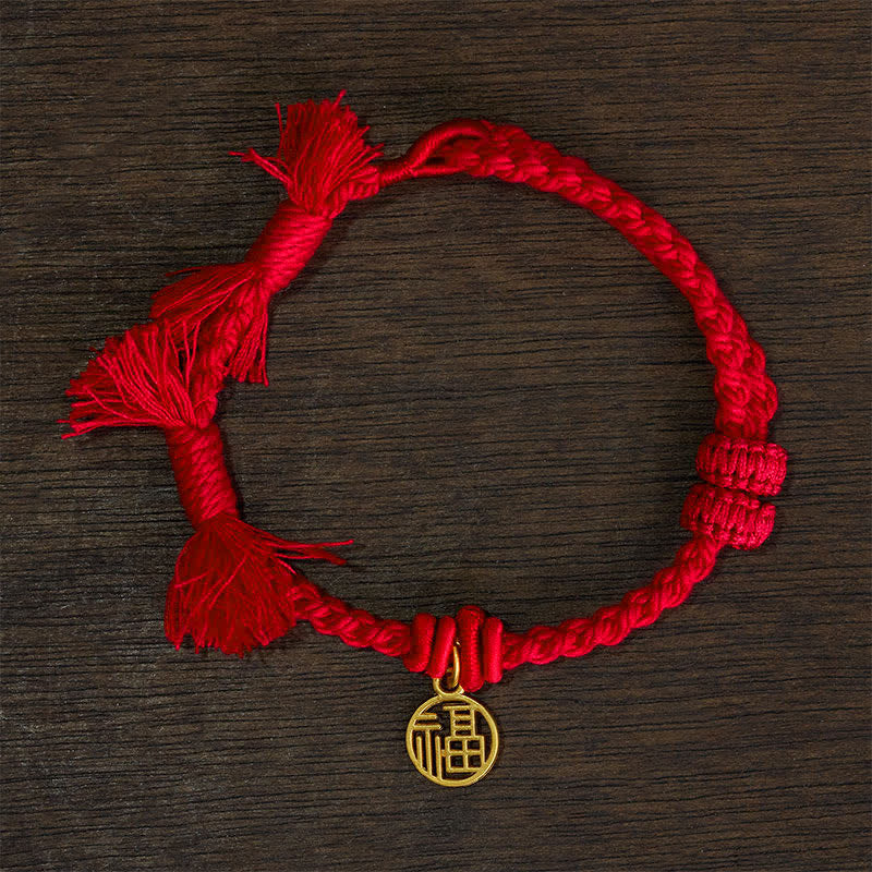 Buddha Stones Kupfer-Lotus-Armband mit roter Schnur – ein neuer Anfang - Rotes Band (Handgelenkumfang: 14–17 cm) - FU CHARAKTER - image 13