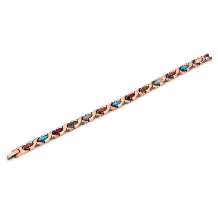 Buddha Stones Antikes Armband aus Kupfer mit Türkiseinlagen, verstellbar, mit verstellbaren Gliedern - image 4