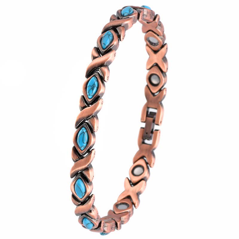 Buddha Stones Antikes Armband aus Kupfer mit Türkiseinlagen, verstellbar, mit verstellbaren Gliedern - Einzelfarbe - image 7