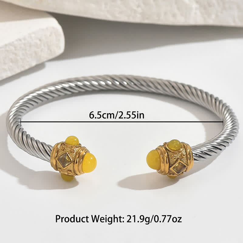 Buddha Stones Zweifarbiges Armband aus Edelstahl mit Spiralmotiv - image 9