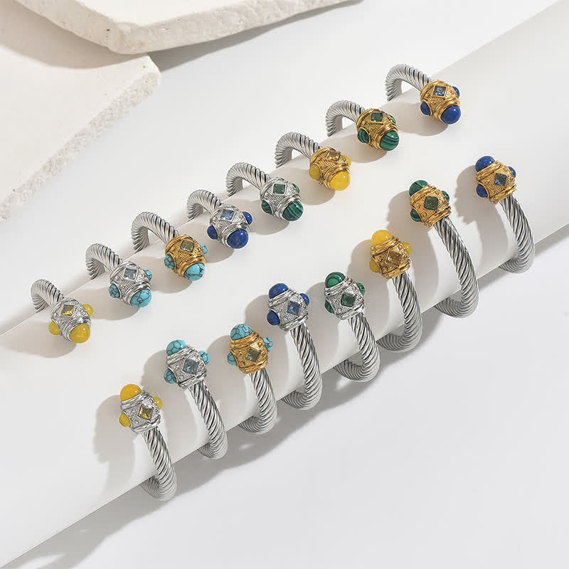 Buddha Stones Zweifarbiges Armband aus Edelstahl mit Spiralmotiv - image 3