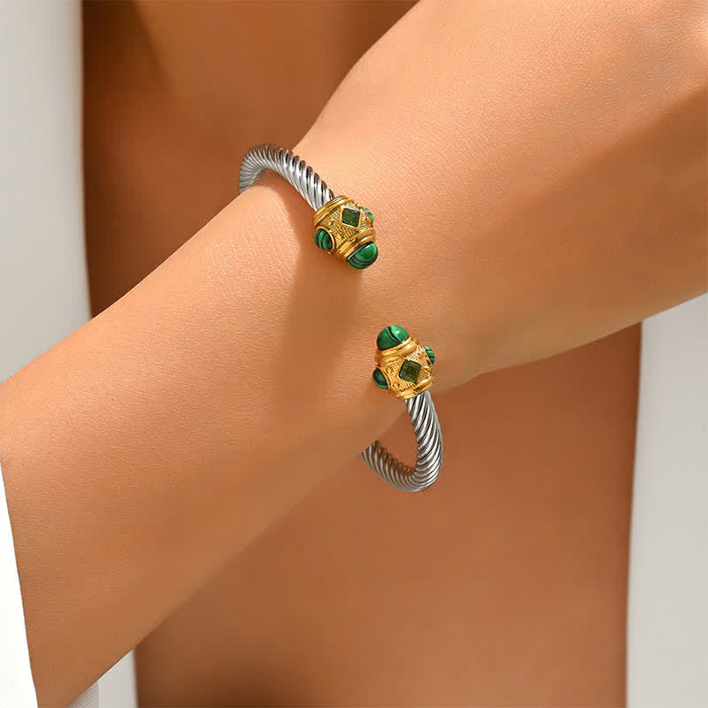 Buddha Stones Zweifarbiges Armband aus Edelstahl mit Spiralmotiv - image 2