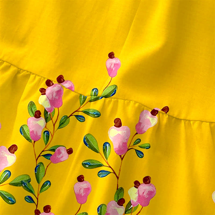 Buddha Stones Lässiges, sommerliches, ärmelloses Midikleid für Damen mit floralem Bordürenmuster und Taschen - image 1