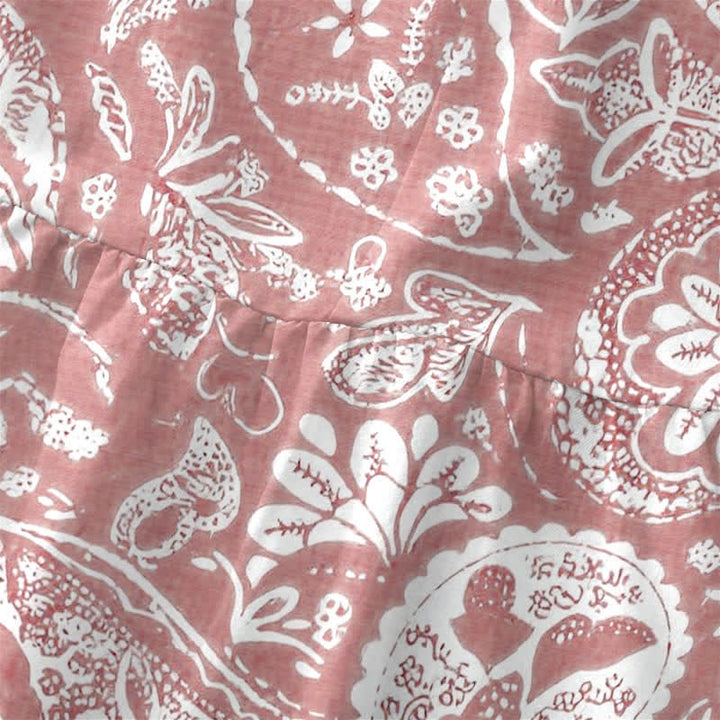 Buddha Stones Lässiges, weißes, ärmelloses Midikleid für Damen mit Medaillon-Blumenmuster und Taschen - image 9