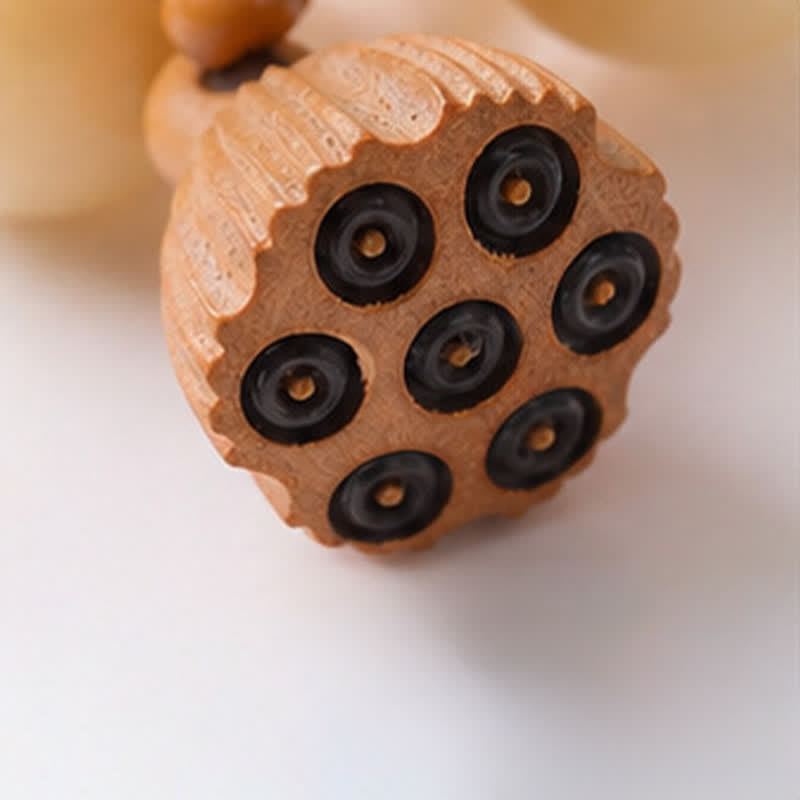 Buddha Stones Weiße Bodhi-Samen-Lotus-Schote, handpolierte, taktile Meditationsperlen, Dekorationen - image 9