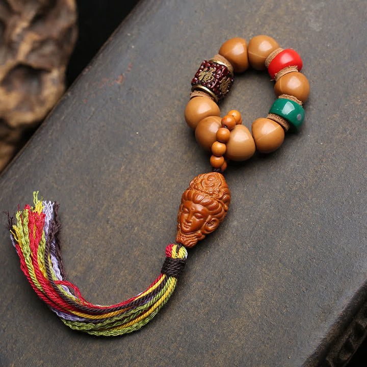 Buddha Stones Bodhi-Samen Avalokiteshvara Fu Charakter Frieden Tibetische Bunte Quaste Taktile Meditationsperlen Dekorationen - image 1