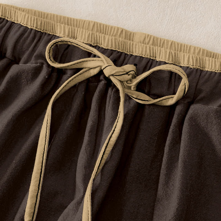 Buddha Stones Damen-Hose aus Baumwolle mit Zen-Bambusmuster, elastischem Bund und Taschen - image 5