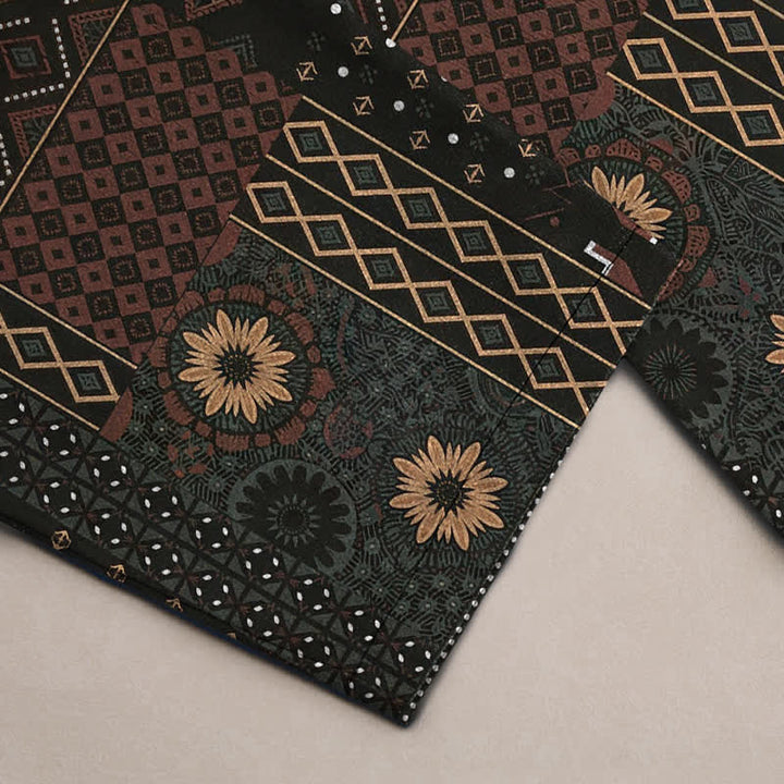Buddha Stones Herrenhose aus Baumwolle mit böhmischem, geometrischem Blumenmuster, schmal zulaufendem Schnitt und Taschen - image 3