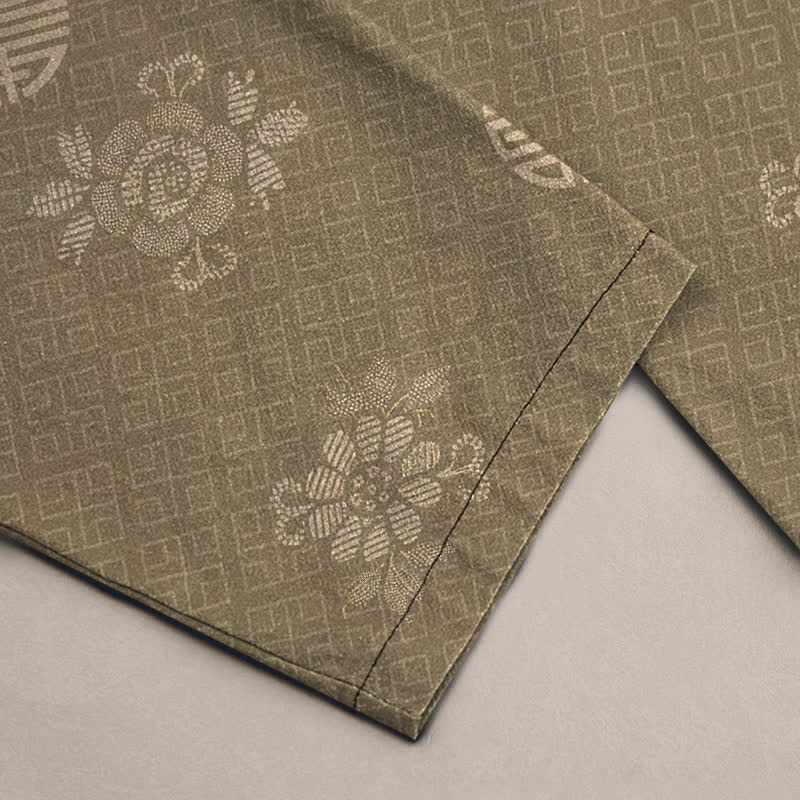 Buddha Stones Herrenhose aus Baumwolle mit geometrischem Ethno-Muster, schmal zulaufend und mit Taschen - image 3