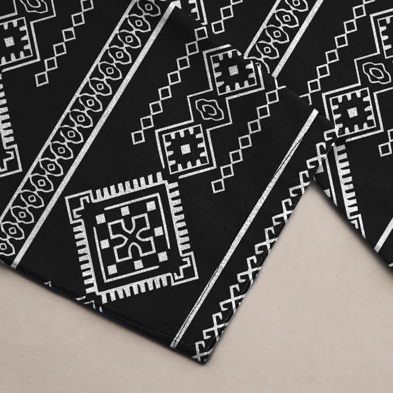 Buddha Stones Herren-Baumwollhose mit Taschen, geometrischem Streifenmuster im Ethno-Stil - image 3