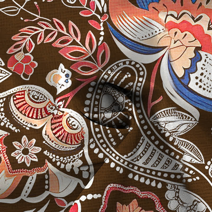 Buddha Stones Vintage-Herrenhemd mit floralem Paisley-Muster, Knöpfen und atmungsaktiven Kurzarm - image 8