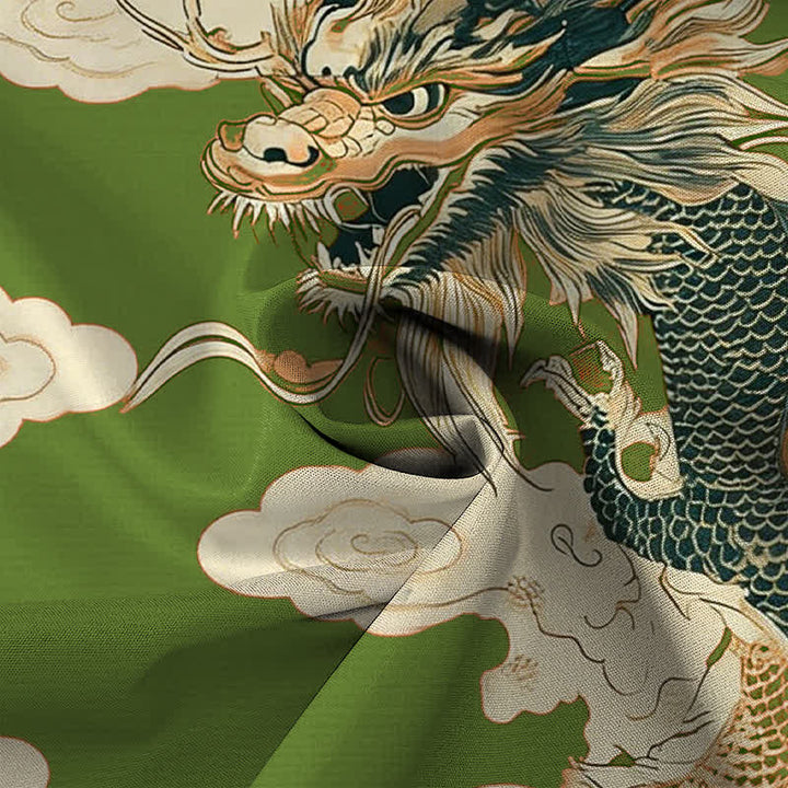 Buddha Stones Herren-Kurzarmhemd mit chinesischem Drachen- und Wolkenmuster, knitterarm - image 5