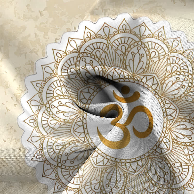 Buddha Stones Atmungsaktives Herren-Kurzarmhemd mit Om-Mandala-Muster und Knöpfen - image 2