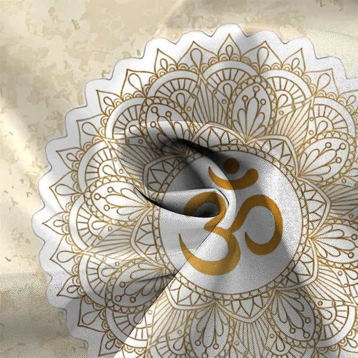 Buddha Stones Atmungsaktives Herren-Kurzarmhemd mit Om-Mandala-Muster und Knöpfen - image 2