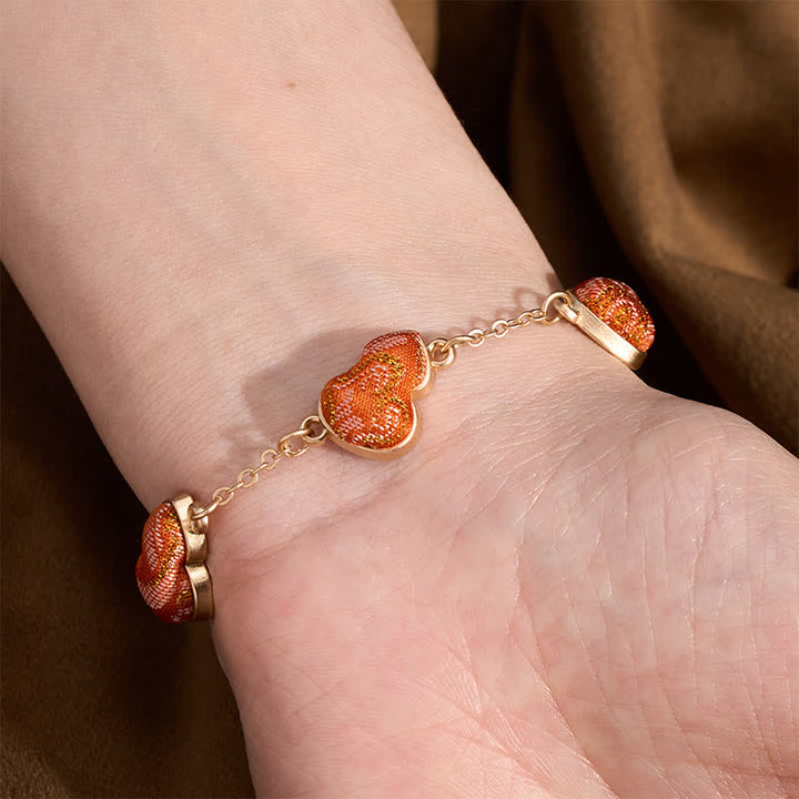 Buddha Stones Song Brocade Gourd Water Ripples Good Fortune Chinese Vintage Armband - image 5