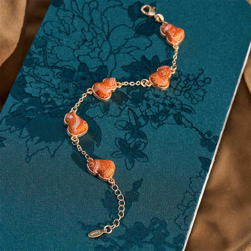 Buddha Stones Song Brocade Gourd Water Ripples Good Fortune Chinese Vintage Armband - image 3