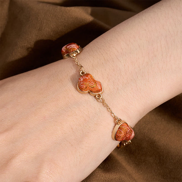 Buddha Stones Song Brocade Gourd Water Ripples Good Fortune Chinese Vintage Armband - image 4