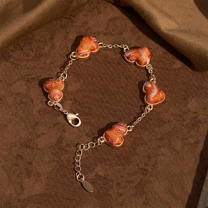 Buddha Stones Song Brocade Gourd Water Ripples Good Fortune Chinese Vintage Armband - image 1