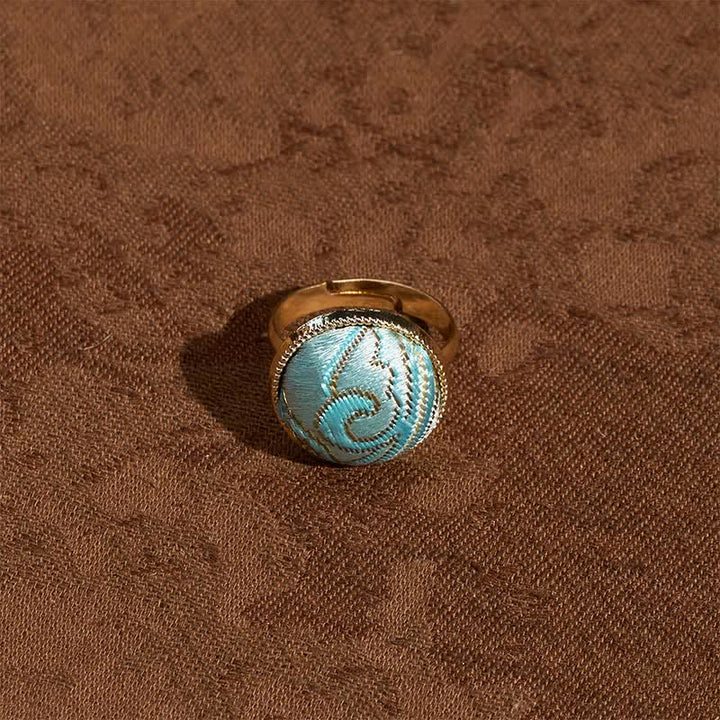 Buddha Stones Runder Ring „Song Brocade“ mit Stickerei und eleganter Ausstrahlung - image 12