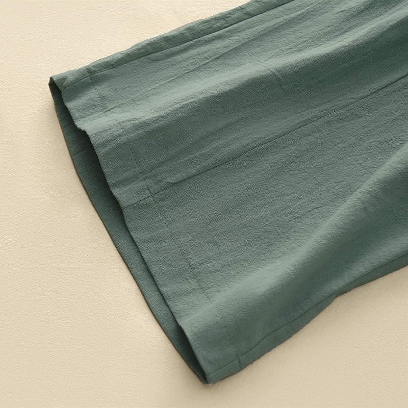 Buddha Stones Lässige, minimalistische, einfarbige lange Hose mit Kordelzug für Damen, gerades Bein und Taschen, ideal für Frühling und Sommer - image 13