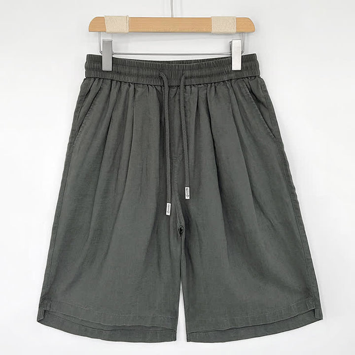 Buddha Stones Lässige, minimalistische Herren-Shorts mit Kordelzug und Taschen für den Sommer - Grau - US/ UK/AU46, EU56 (5XL) - image 4