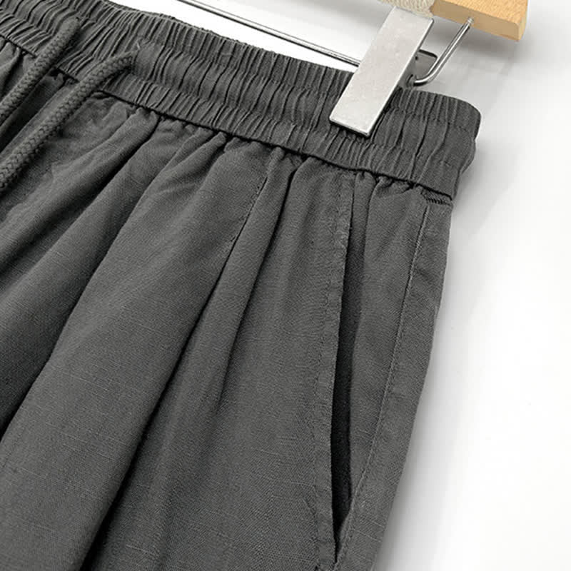 Buddha Stones Lässige, minimalistische Herren-Shorts mit Kordelzug und Taschen für den Sommer - image 5