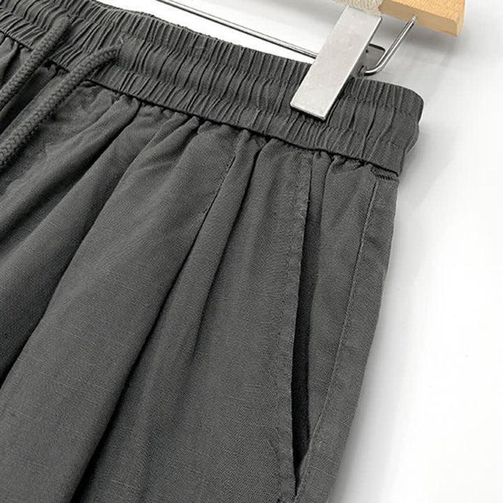 Buddha Stones Lässige, minimalistische Herren-Shorts mit Kordelzug und Taschen für den Sommer - image 5
