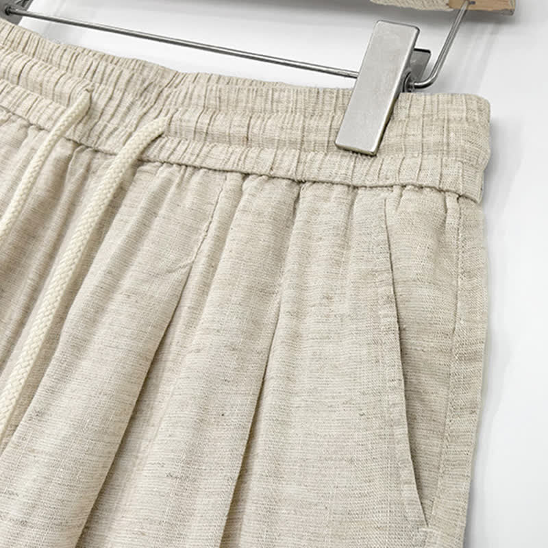 Buddha Stones Lässige, minimalistische Herren-Shorts mit Kordelzug und Taschen für den Sommer - image 13
