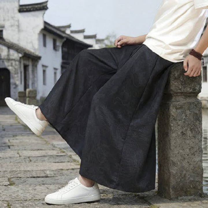 Buddha Stones Sommerliche Freizeithose im Tang-Stil mit Drachenmotiv und Kordelzug, Herrenhose mit weitem Bein - image 16
