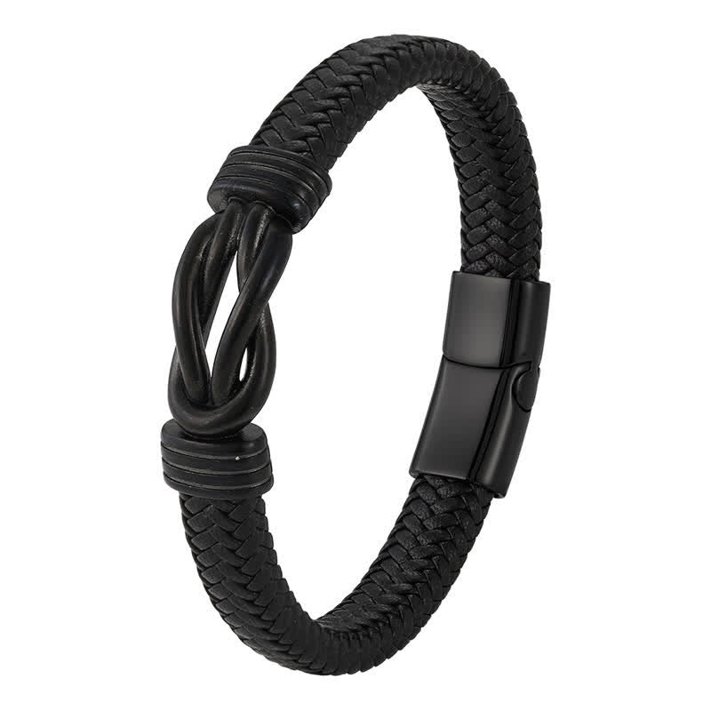 Buddha Stones Geflochtenes Lederarmband mit unendlichem Knoten, robust und geometrisch. - image 9