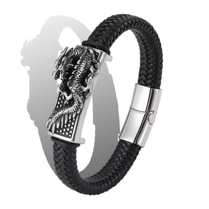 Buddha Stones Handgewebtes Armband „Dragon Strength“ aus geflochtenem Edelstahl - image 10