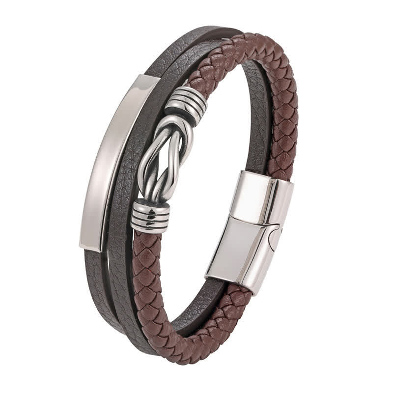Buddha Stones Geflochtenes Lederarmband mit geometrischem Magnetverschluss - image 6