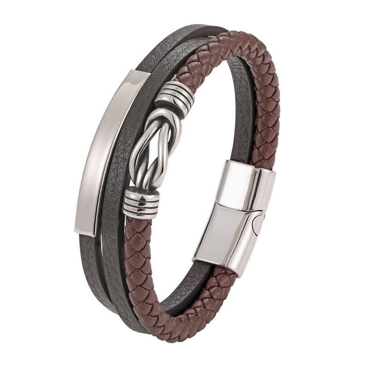 Buddha Stones Geflochtenes Lederarmband mit geometrischem Magnetverschluss - image 6