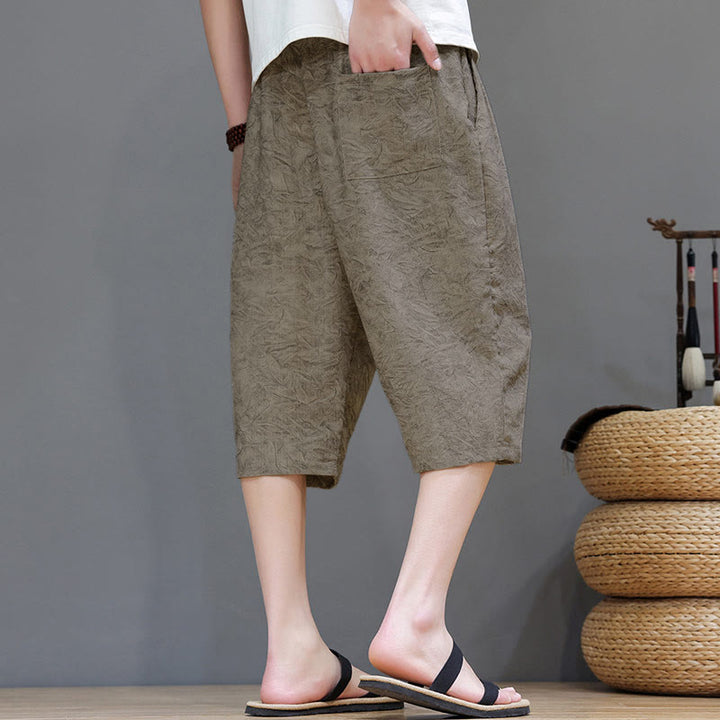 Buddha Stones Lässige Boho-Herrenshorts mit Kordelzug und Tasche - image 4