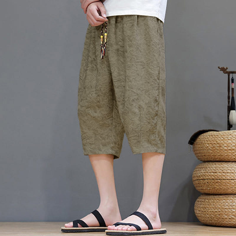 Buddha Stones Lässige Boho-Herrenshorts mit Kordelzug und Tasche - image 6