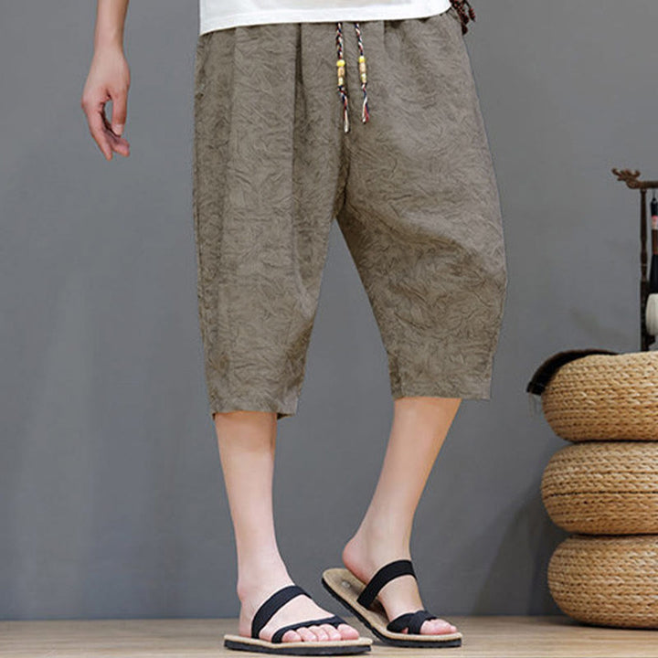 Buddha Stones Lässige Boho-Herrenshorts mit Kordelzug und Tasche - image 5