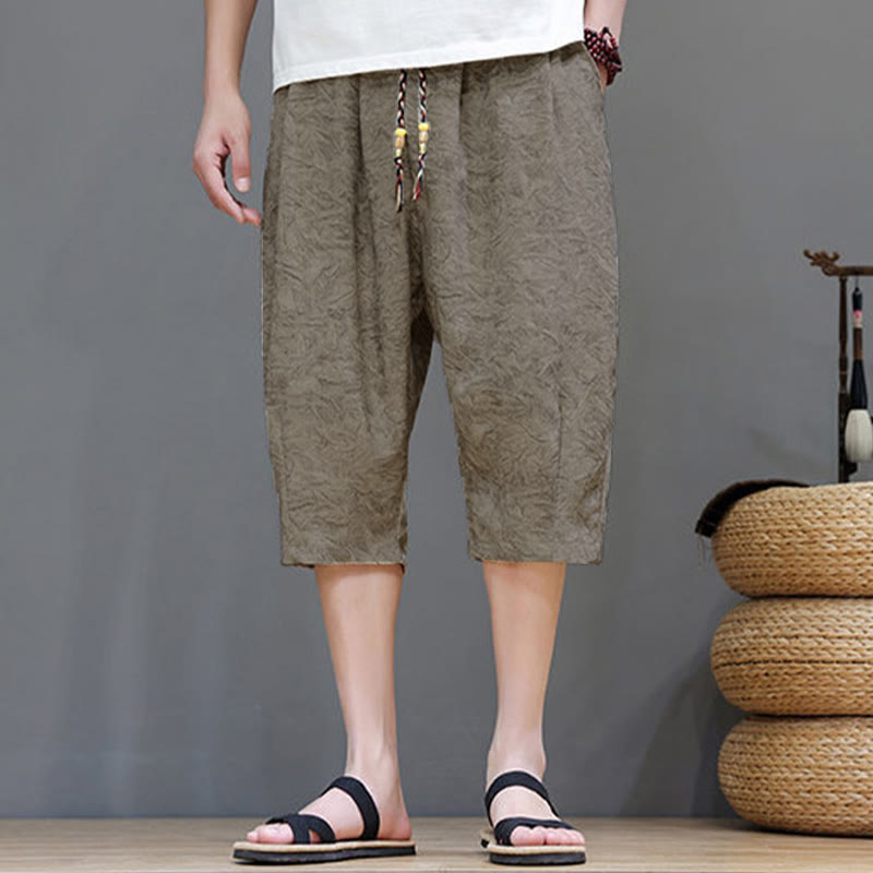 Buddha Stones Lässige Boho-Herrenshorts mit Kordelzug und Tasche - image 3