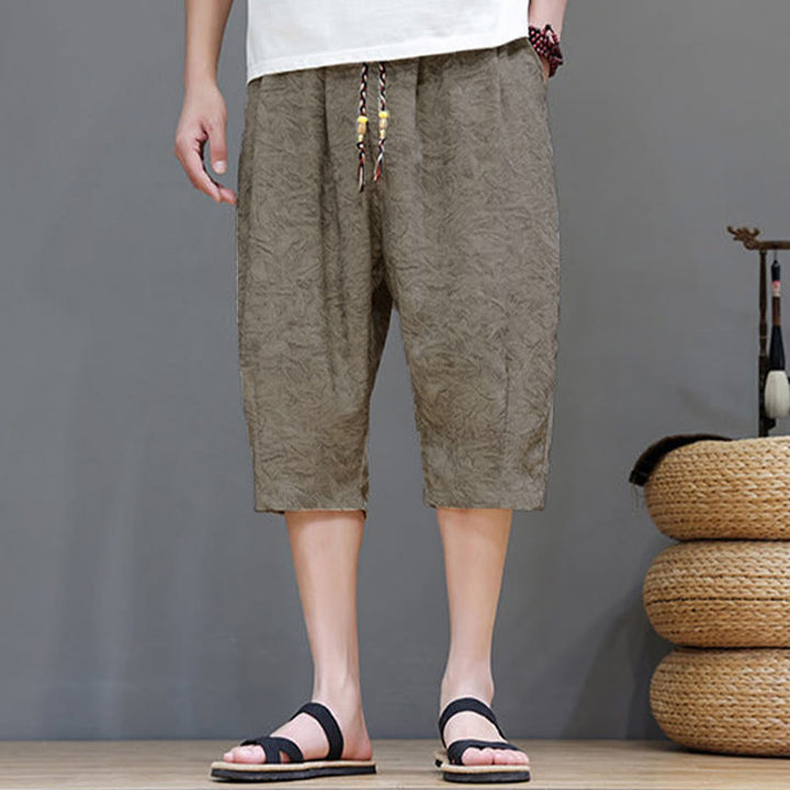 Buddha Stones Lässige Boho-Herrenshorts mit Kordelzug und Tasche - image 3