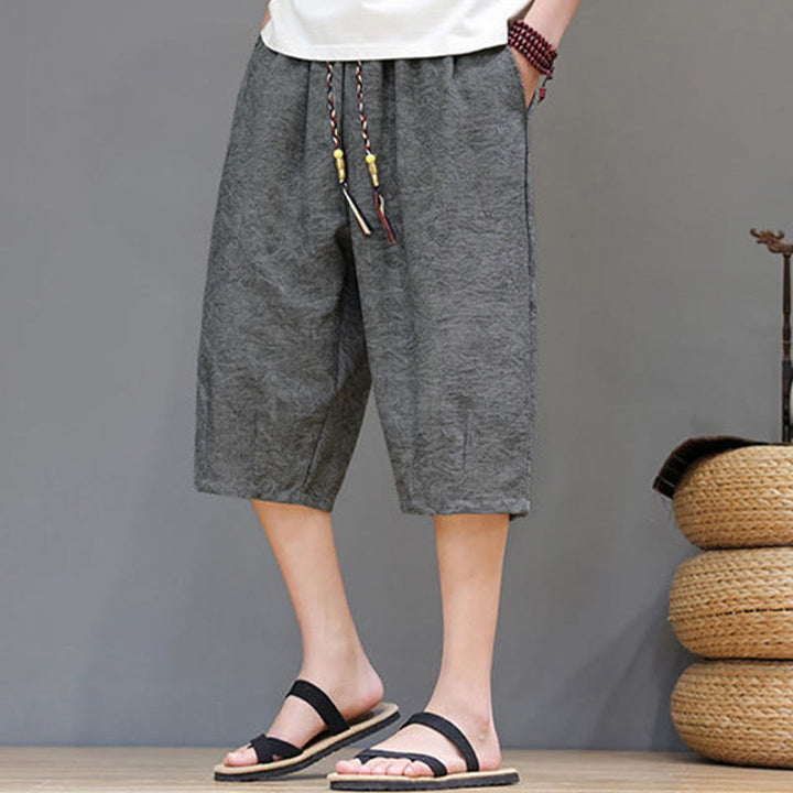 Buddha Stones Lässige Boho-Herrenshorts mit Kordelzug und Tasche - image 14